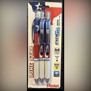 Pentel EnerGel RTX Medium  0.7  Liquid Gel Pen 3  LONE STAR STATE Design